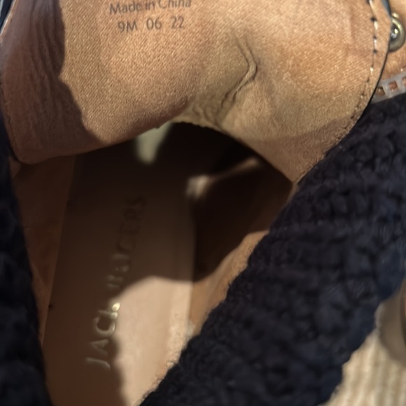 NWT JACK ROGERS Harper hiker knit heeled black leather boots size 9 - Picture 9 of 12